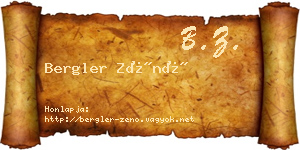 Bergler Zénó névjegykártya